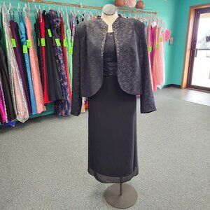 Misty Lane 13499 Sizes 8 & 26 Black T-Length Mothers Dress Formal Gown